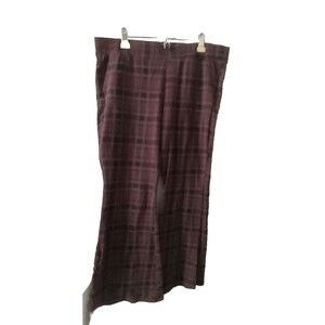 Torrid Plaid Challis Trouser Pants Size 3 Plus Dark Academia Wide Leg High Rise